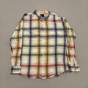 Tommy Bahama Shirts Mens XL White Plaid Linen Blend Lightweight Beach Summer